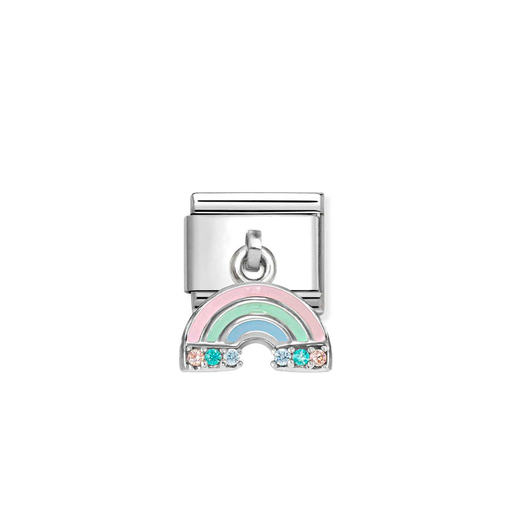 Nomination Silver Composable Classic Enamel &amp; CZ Mixed Rainbow Link Image