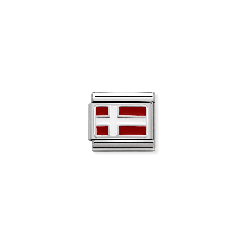Nomination Silver Composable Classic Flags In St.Steel, Enamel Denmark Charm Image