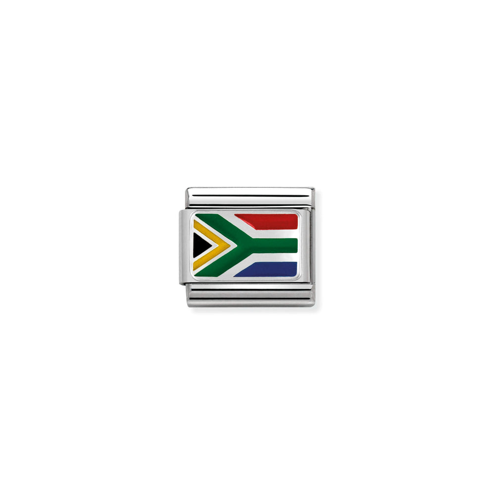 Nomination Silver Composable Classic Flags In St.Steel, Enamel South Africa Charm Image