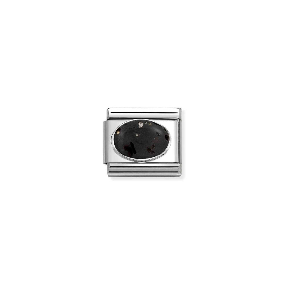 Nomination Silver Composable Classic Hard Stones Steel and Lava Stone Mat Charm Image
