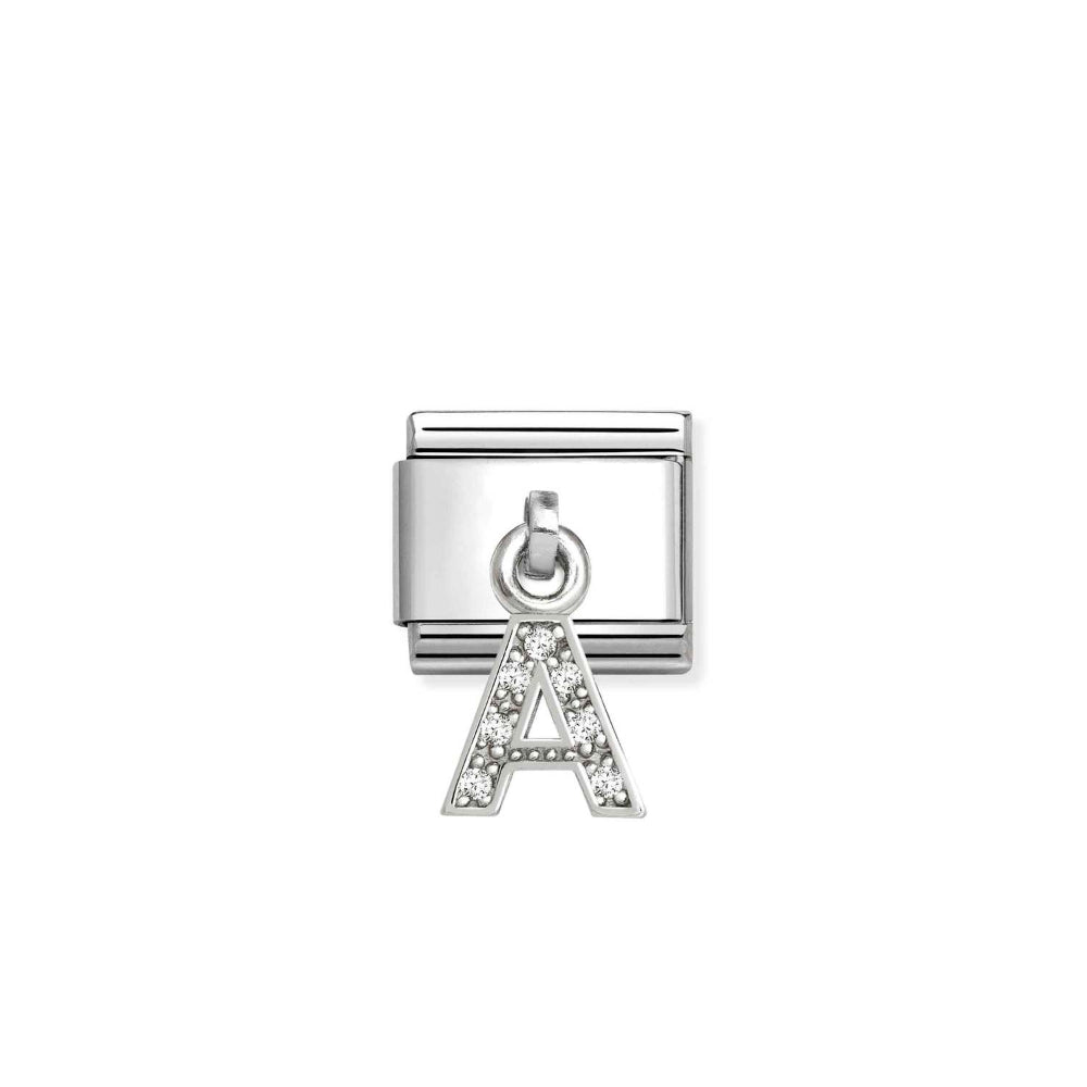 Nomination Silver Composable Classic Letters CZ Steel A Charm Image