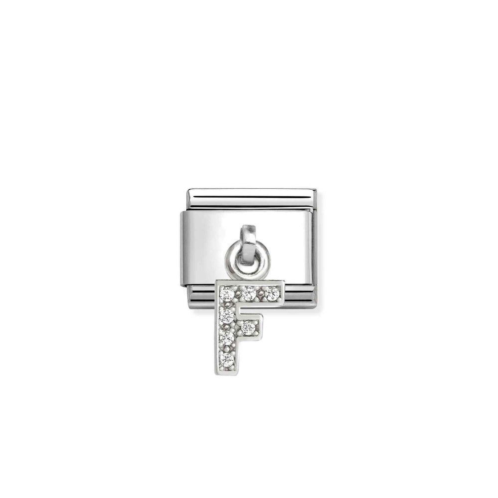 Nomination Silver Composable Classic Letters CZ Steel F Charm Image