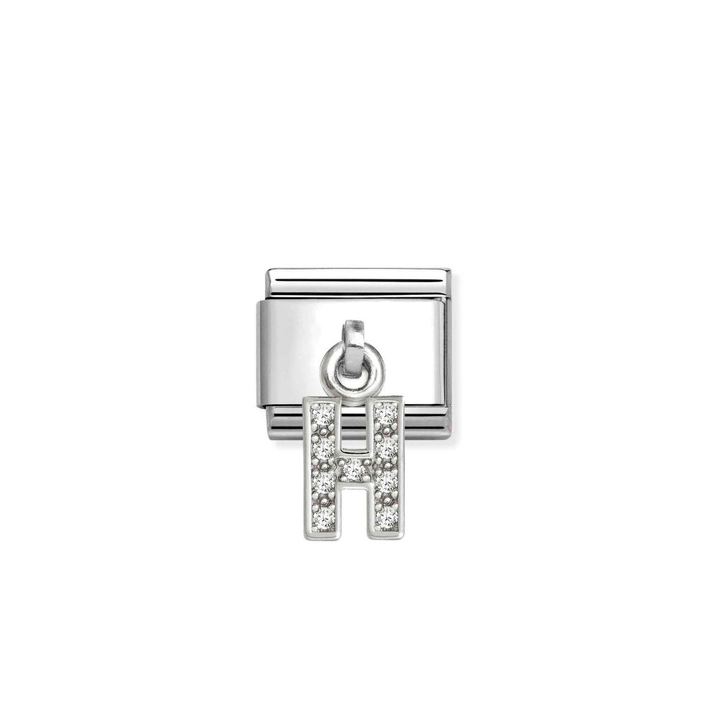 Nomination Silver Composable Classic Letters CZ Steel H Charm Image