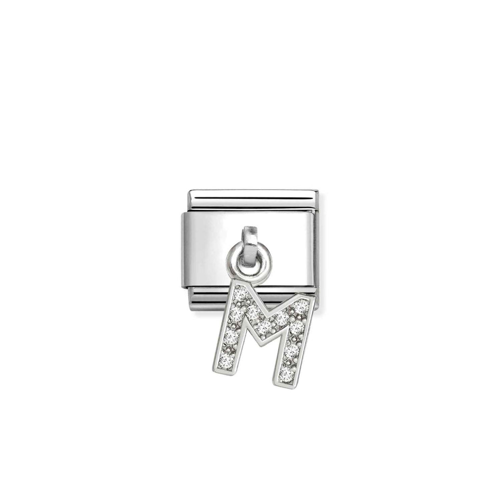 Nomination Silver Composable Classic Letters CZ Steel M Charm Image