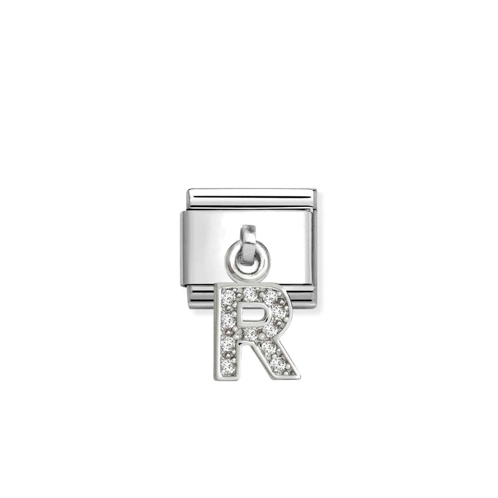 Nomination Silver Composable Classic Letters CZ Steel R Charm Image