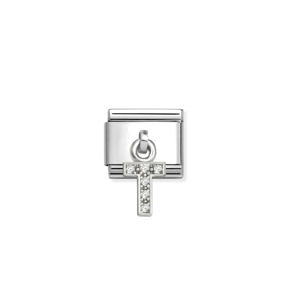 Nomination Silver Composable Classic Letters CZ Steel T Charm Image