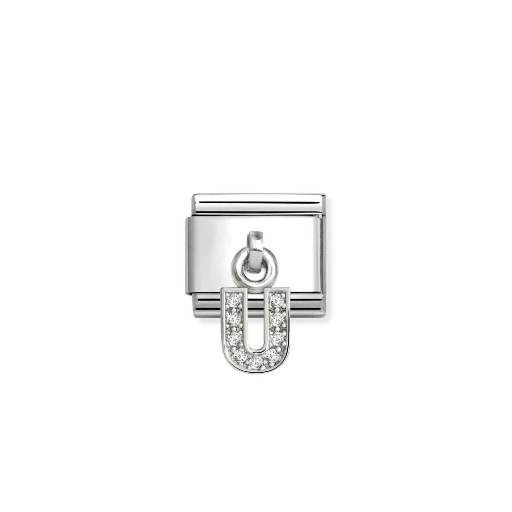 Nomination Silver Composable Classic Letters CZ Steel U Charm Image