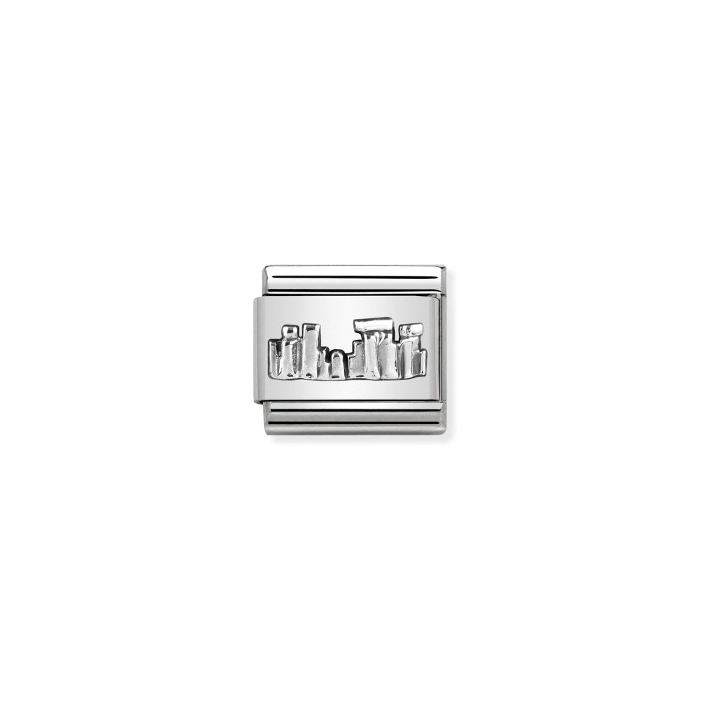 Nomination Silver Composable Classic Monuments Relief Steel and Stonehenge Charm Image