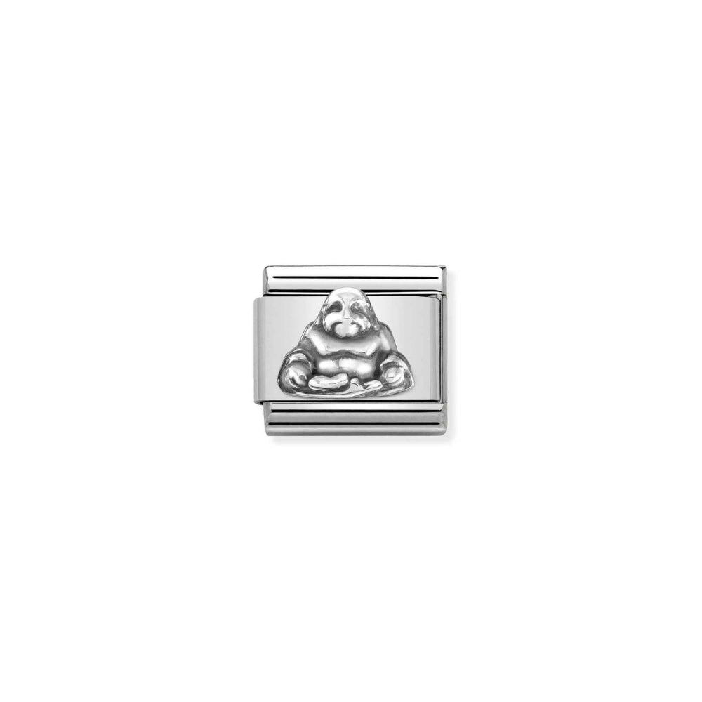 Nomination Silver Composable Classic Oxidized Symbols In St.Steel and Buddha Charm Image