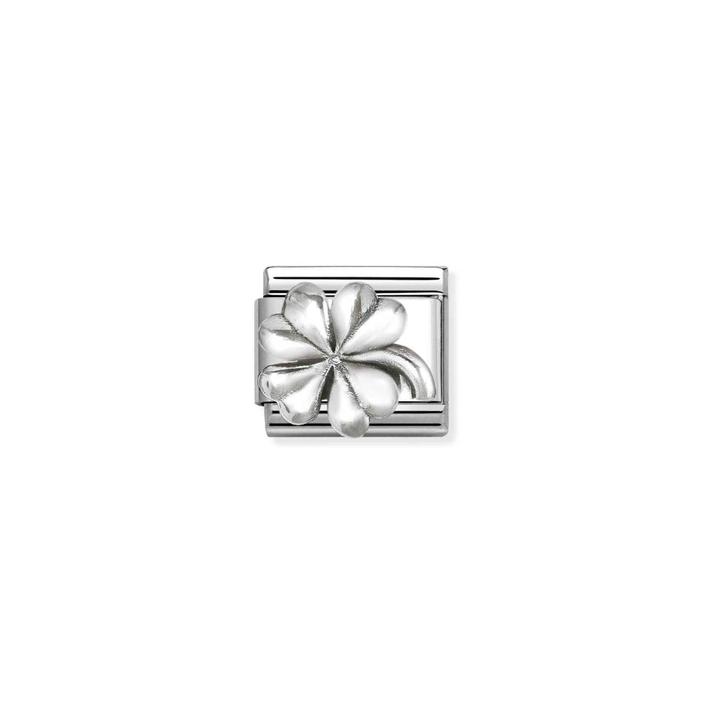Nomination Silver Composable Classic Oxidized Symbols In St.Steel and Four-Leaf Clover Charm Image