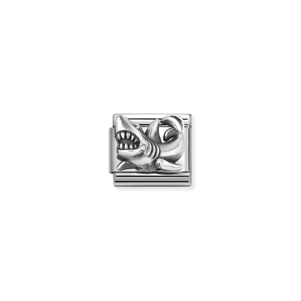 Nomination Silver Composable Classic Oxidized Symbols In St.Steel and Shark Charm Image