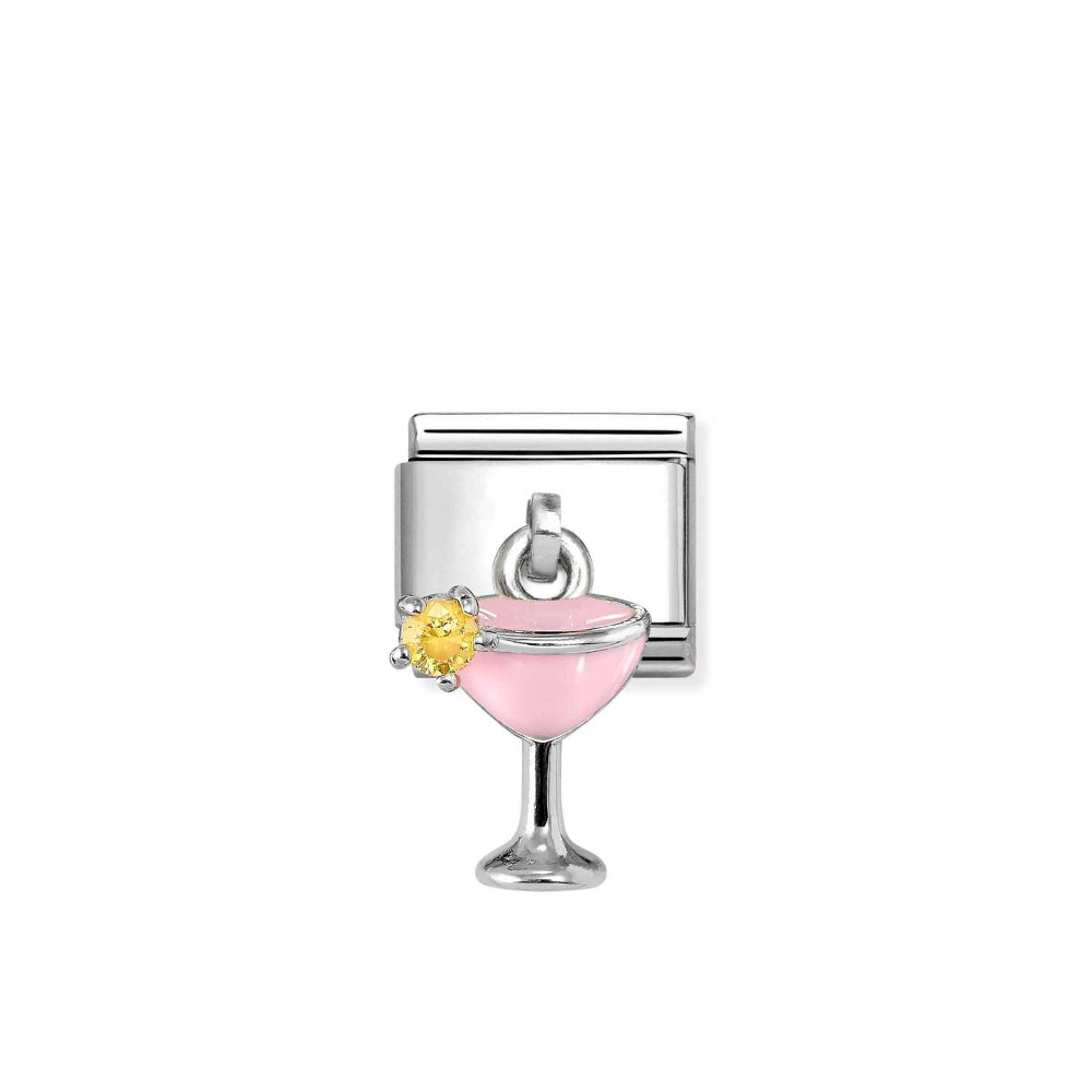 Nomination Silver Composable Classic Pink & Yellow Cocktail Glass Link Image