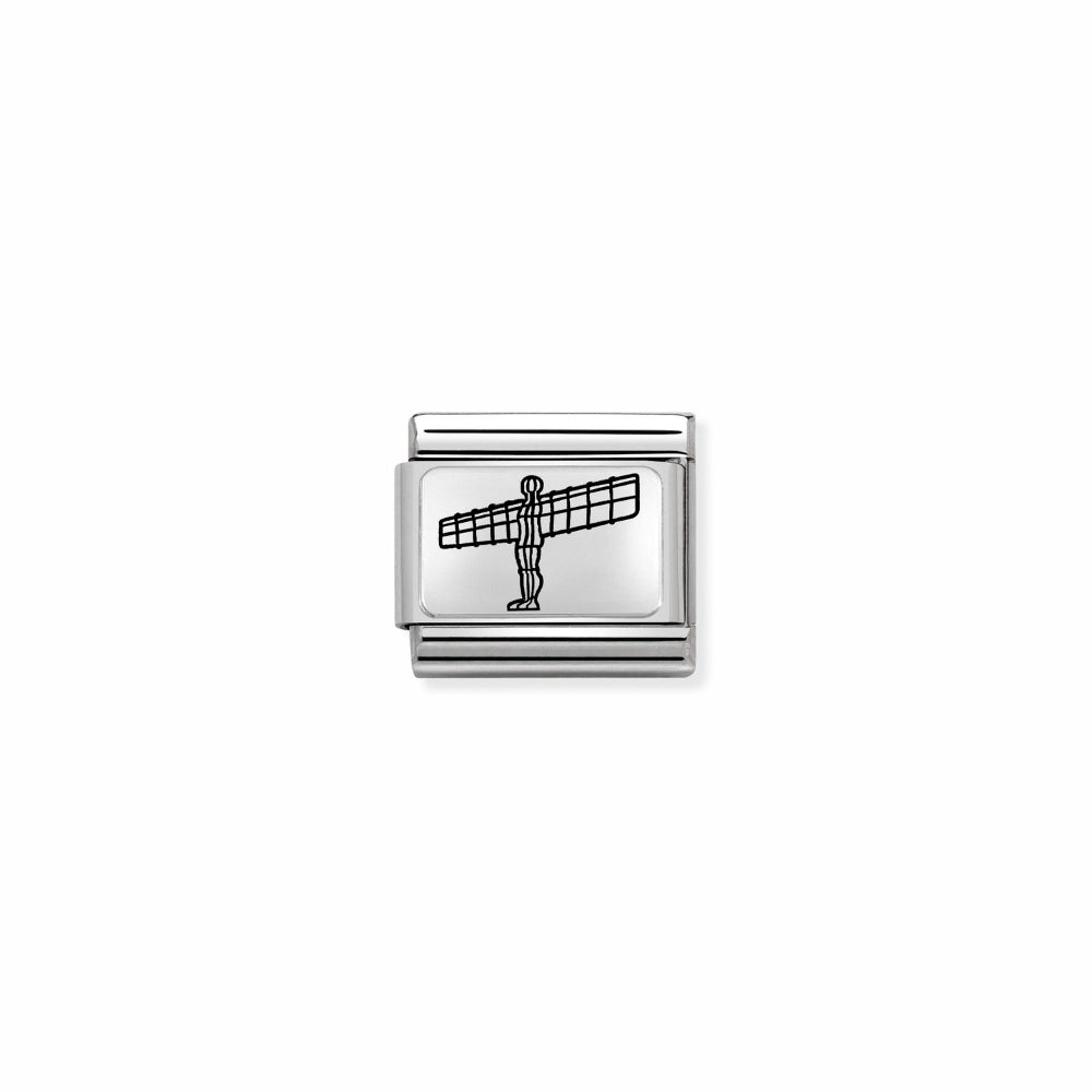 Nomination Silver Composable Classic Plates (IC) Steel and Angel of North Charm Image