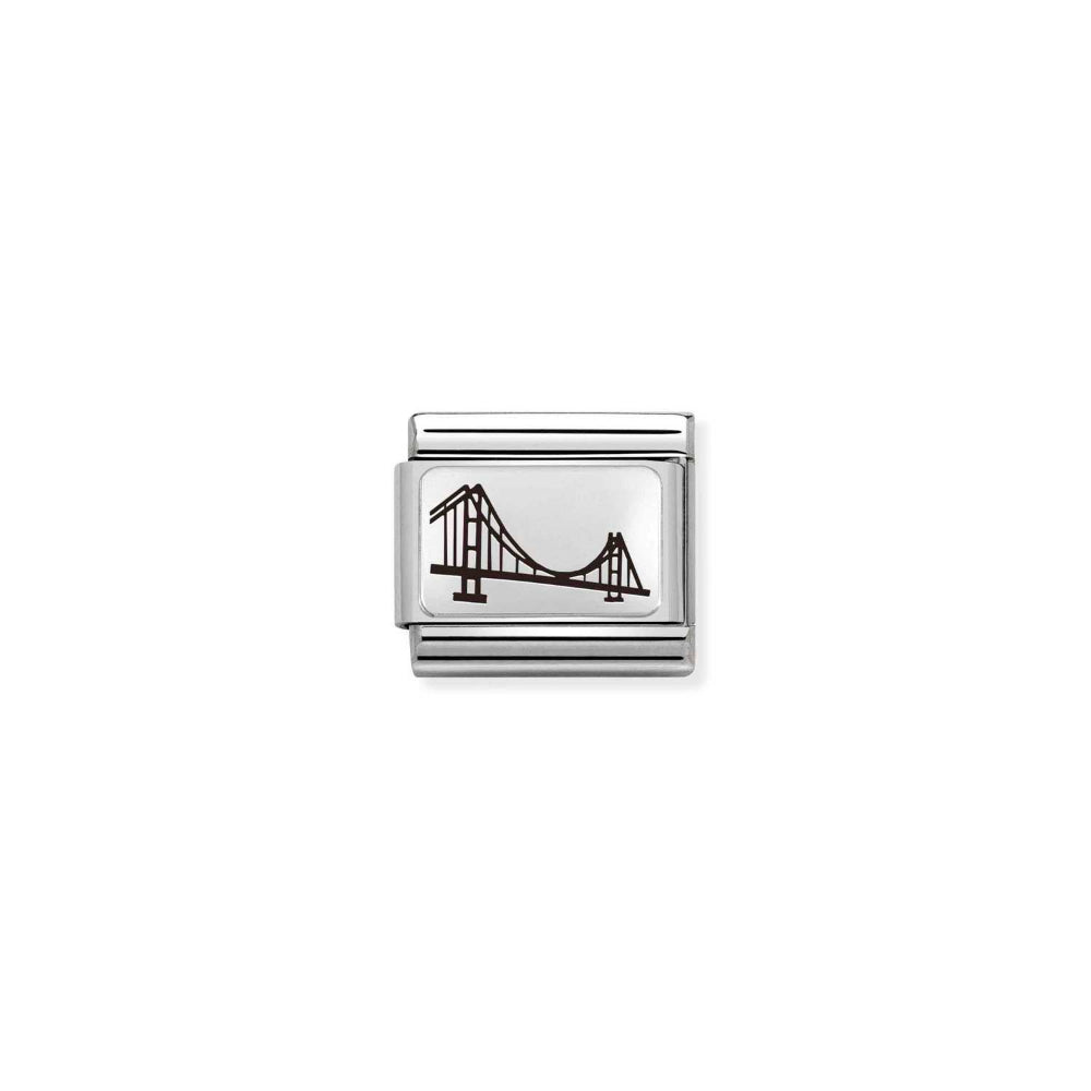 Nomination Silver Composable Classic Plates (IC) Steel and Humber Bridge Charm Image