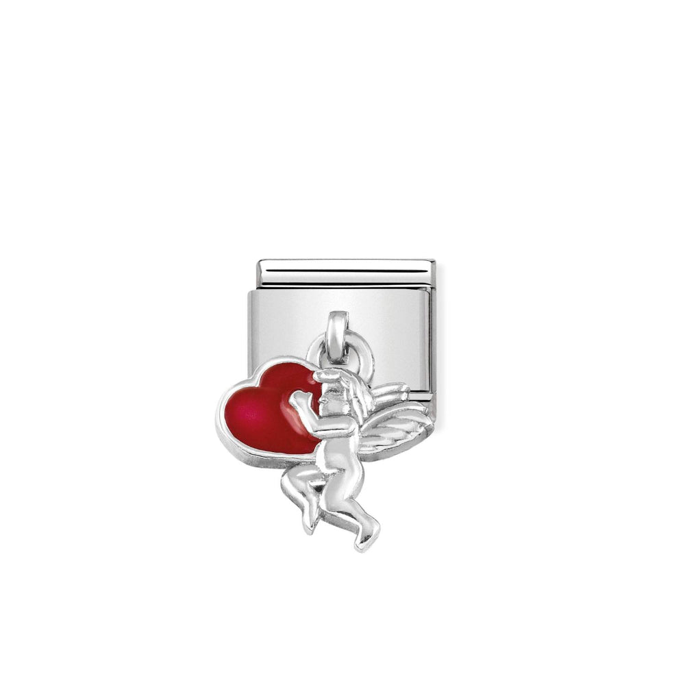 Nomination Silver Composable Classic Steel and Enamel Angel with Heart Charm Image
