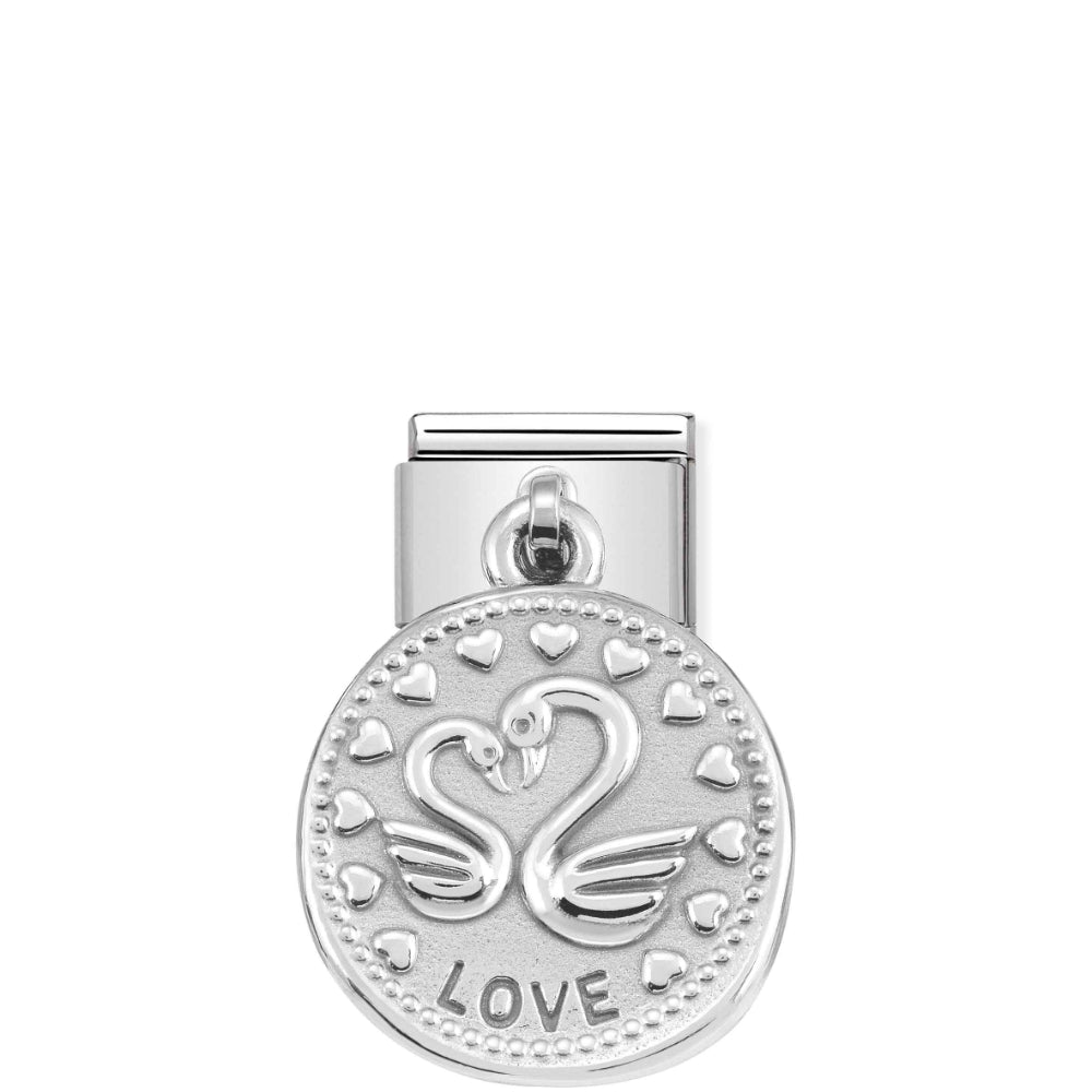 Nomination Silver Composable Classic Swans and the Word "Love" Love Pendant Link image