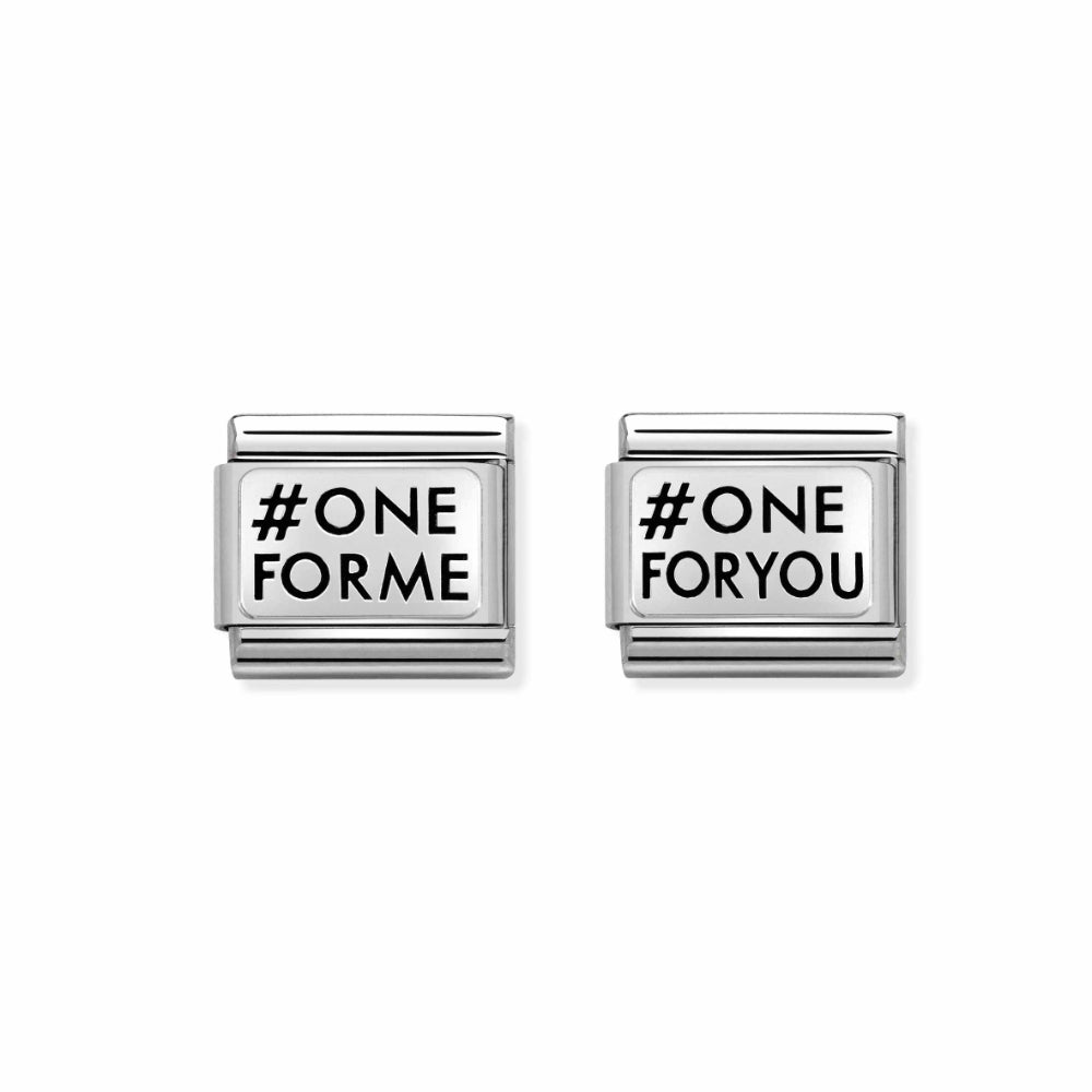 Nomination Silver Composable Classic Writing 2 Link Pair Oneforme Oneforyou image