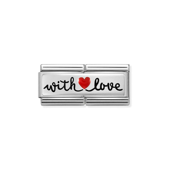 Nomination Silver Composable Double Classic Symbols Steel, Enamel with Heart Love Charm Image 1