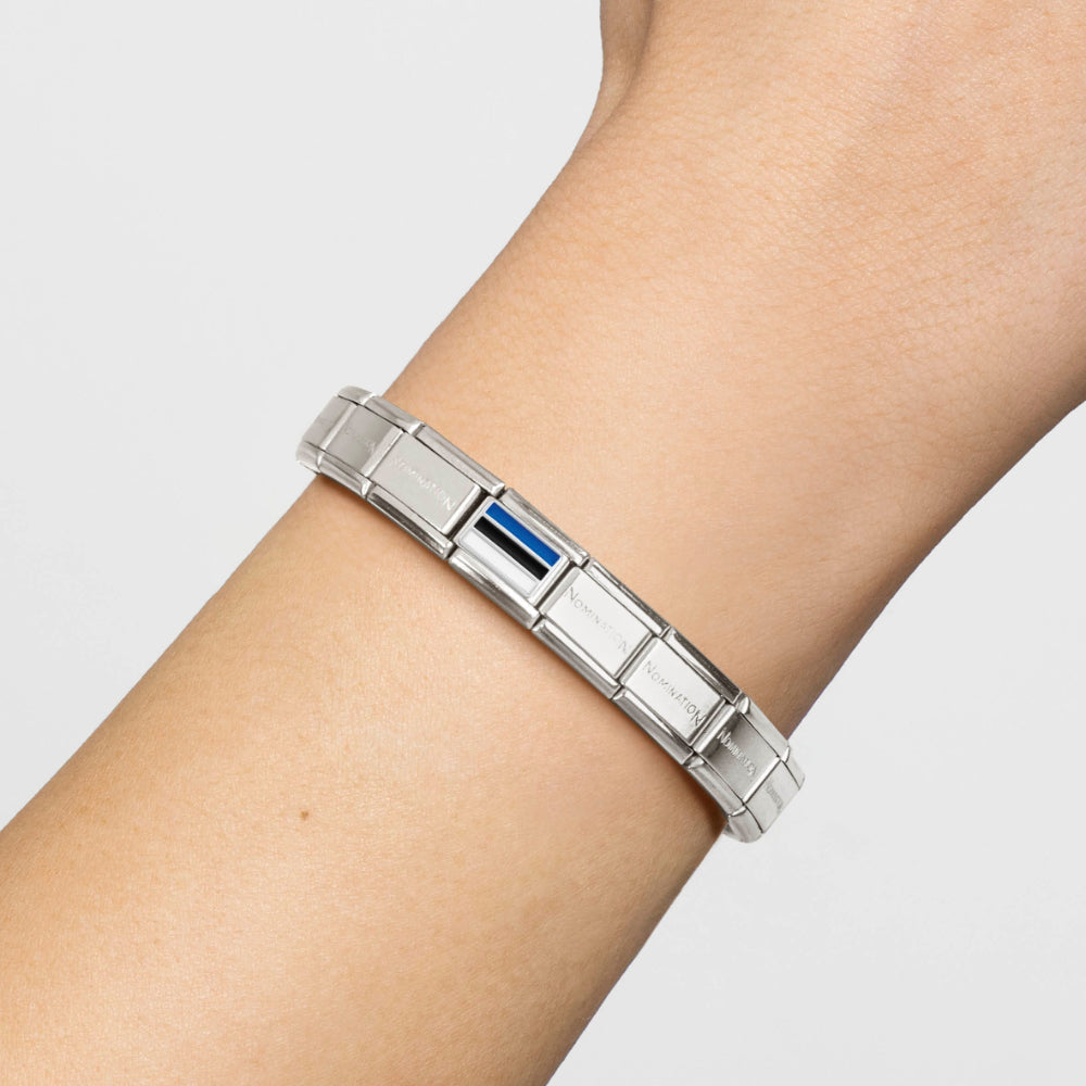 Nomination Silver Composable Estonian Estonia Flag Charm Link image 1