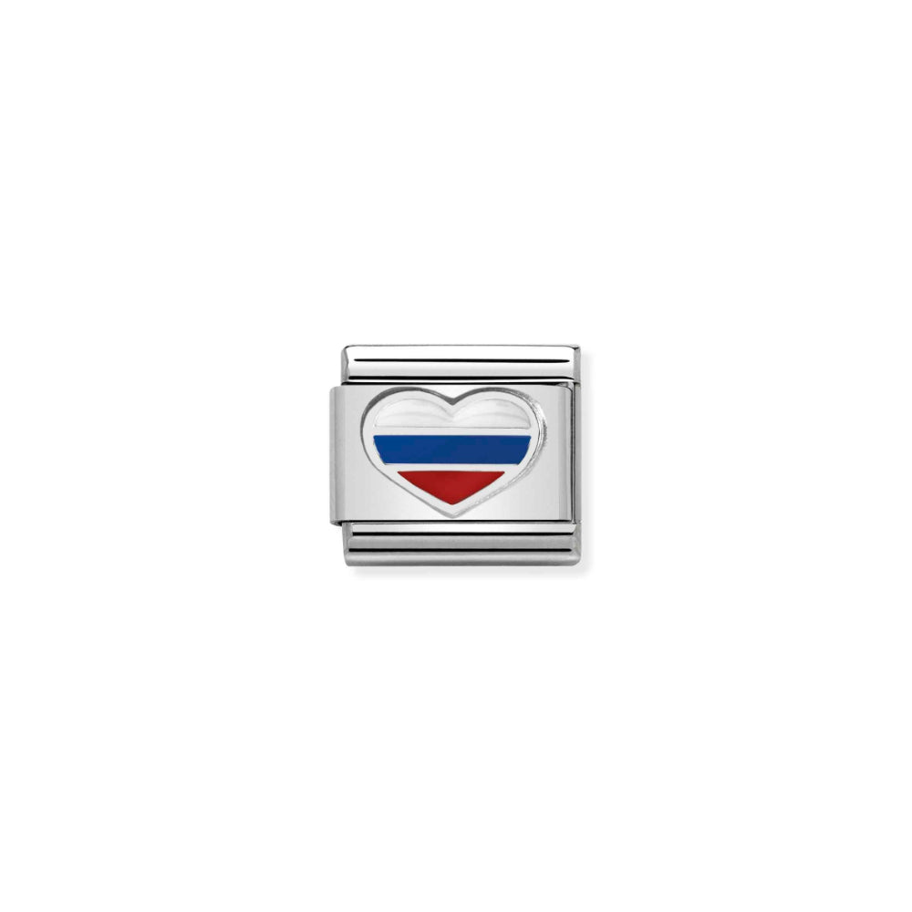 Nomination Silver Composable Heart with Russian Flag Charm Link image