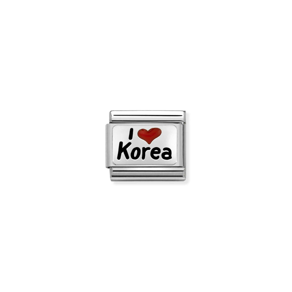 Nomination Silver Composable I Love Korea Charm Link image