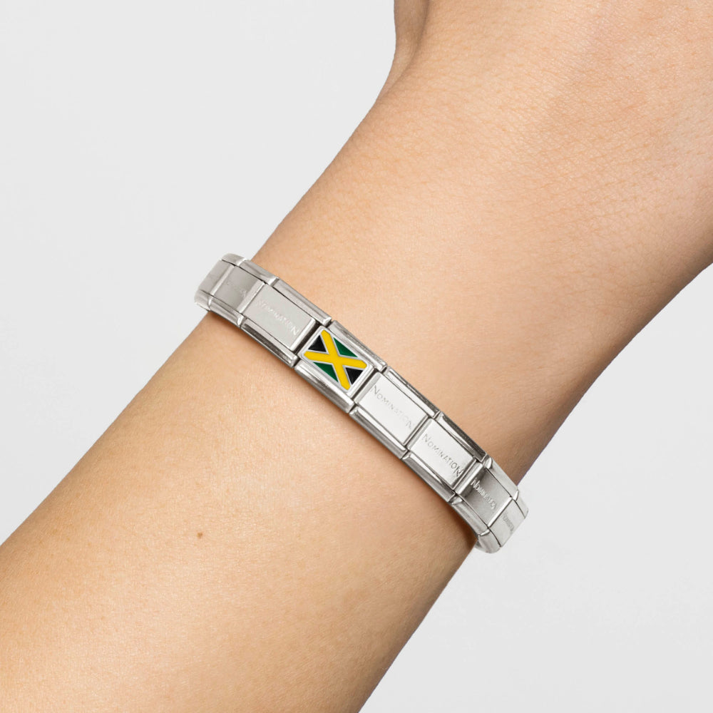 Nomination Silver Composable Jamaican Flag Charm Link image 1