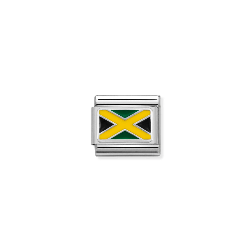 Nomination Silver Composable Jamaican Flag Charm Link image
