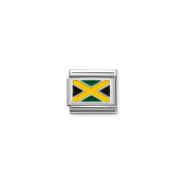 Nomination Silver Composable Jamaican Flag Charm Link image