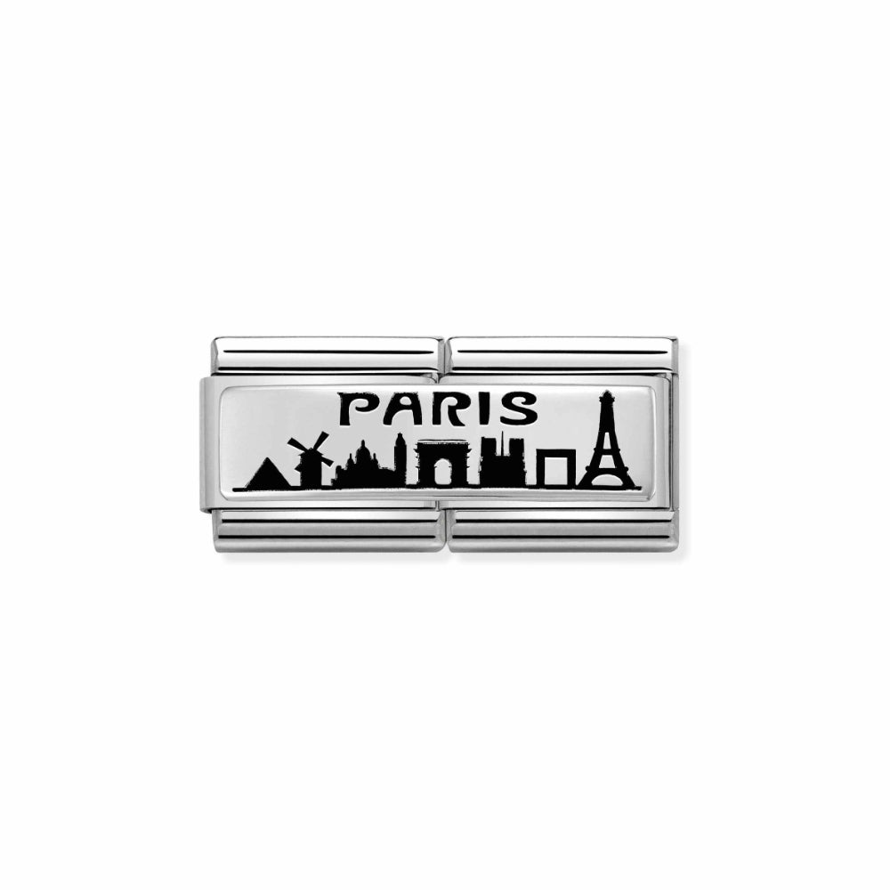 Nomination Silver Composable Oxidised Paris Skyline Charm Double Link image