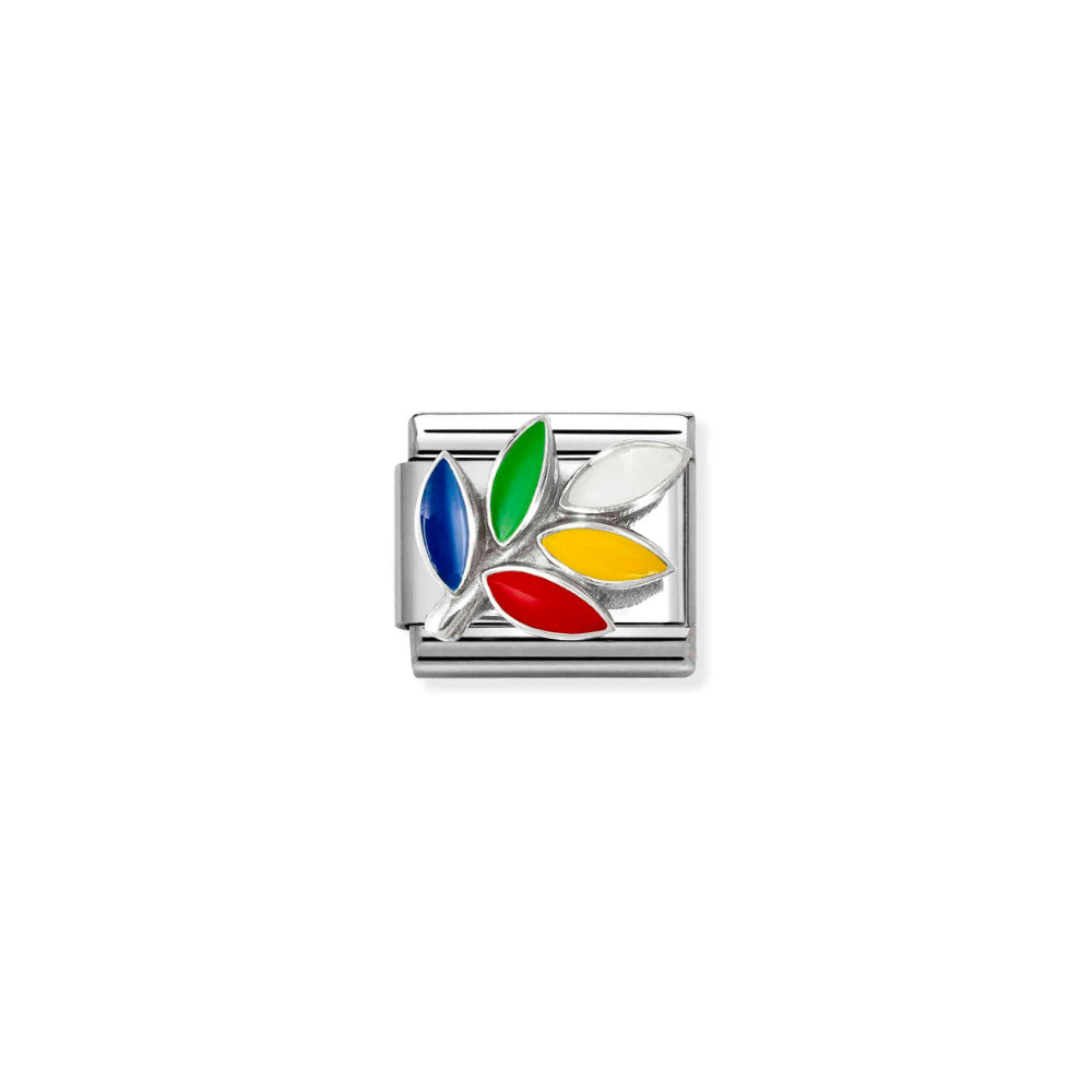 Nomination Silver Composable Rainbow Olive Branch Charm Link image