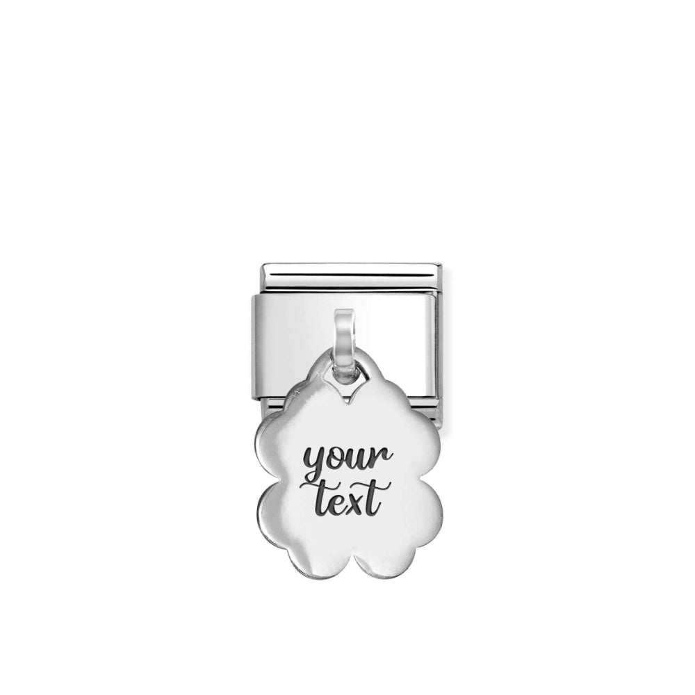 Nomination Silver Composable Symbol Four-Leaf Clover Engraving Pendant Charm Link image 3