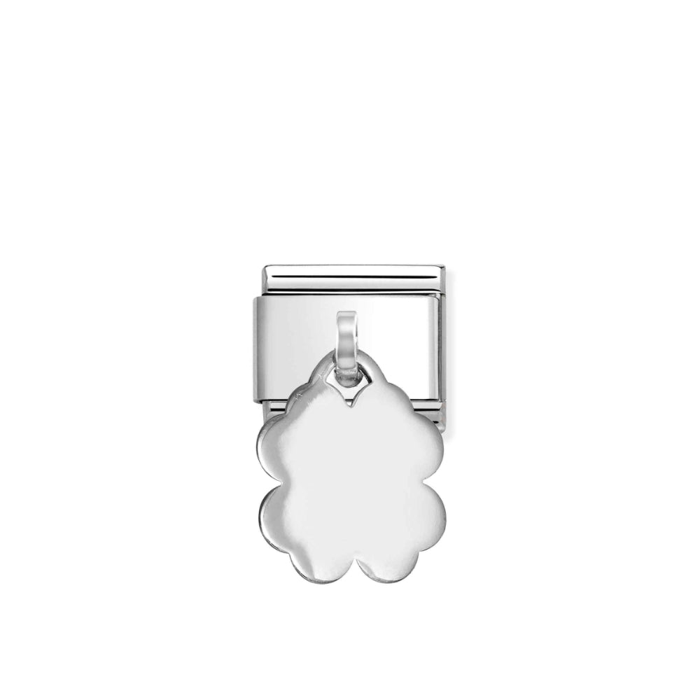 Nomination Silver Composable Symbol Four-Leaf Clover Engraving Pendant Charm Link image