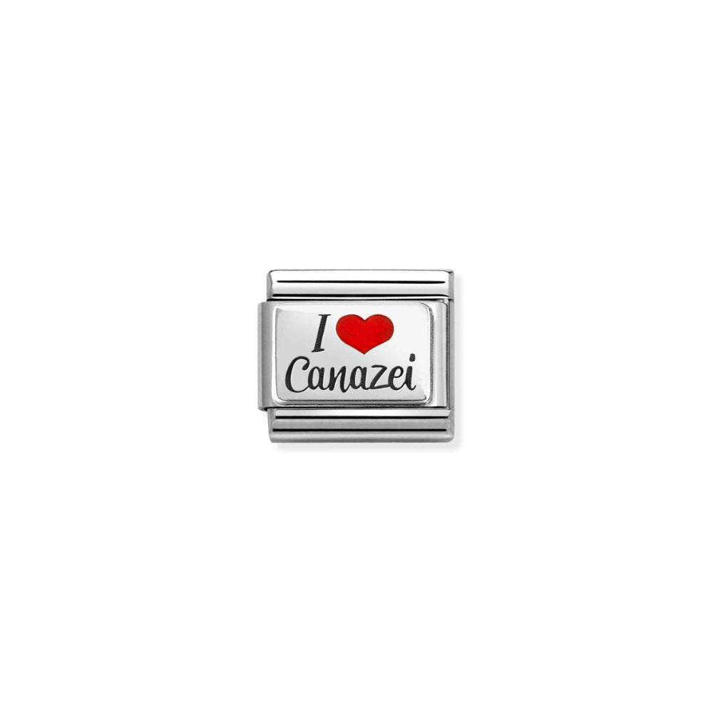 Nomination Silver Composable Text I Heart Canazei Charm Link image