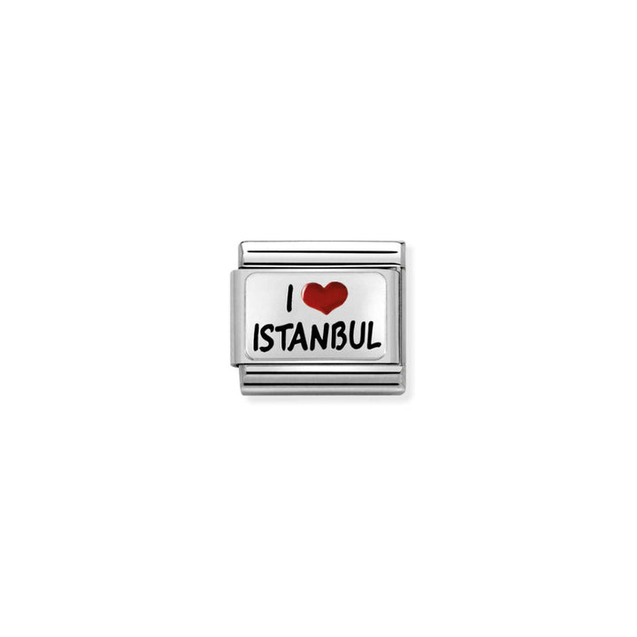 Nomination Silver Composable Writing I Love Istanbul Charm Link image