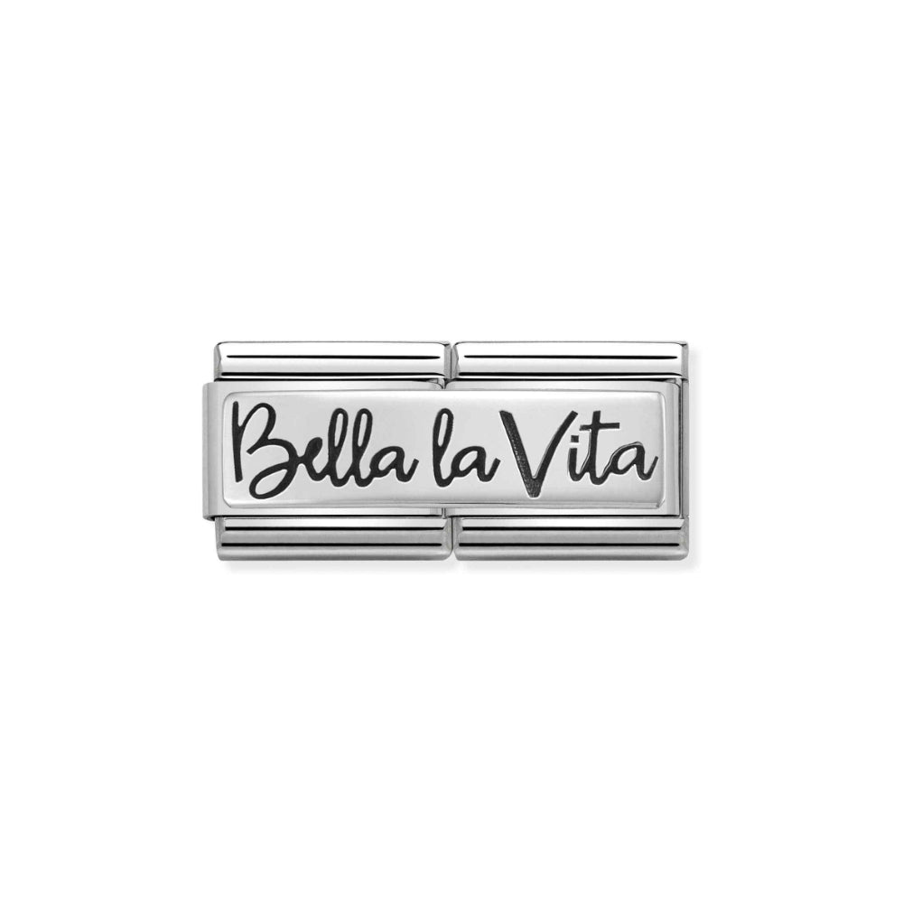 Nomination Silver Composable Written Bella La Vita Charm Double Link image