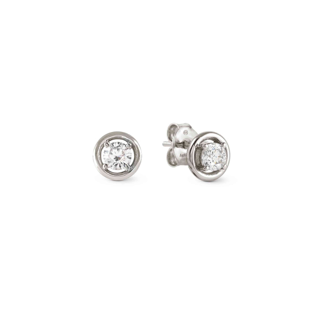 Nomination Silver Cosmiclove Cubic Zirconia Circle Earrings Image 1