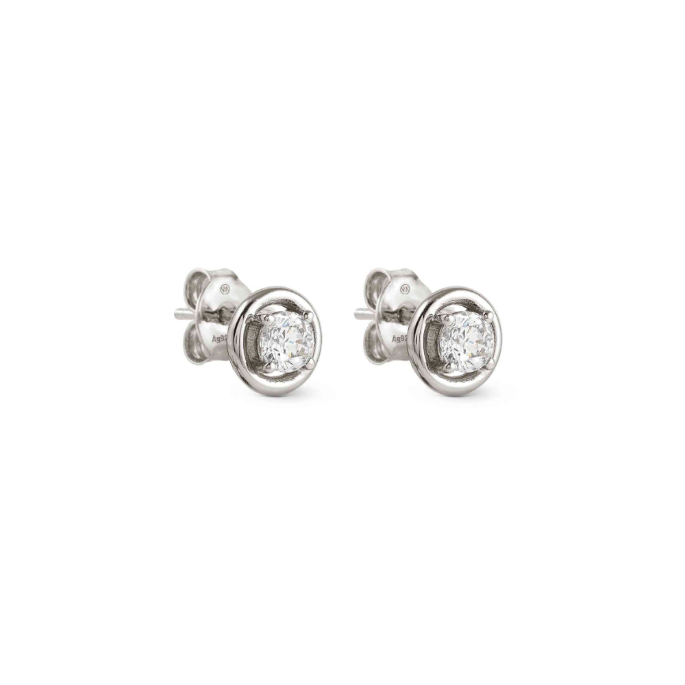 Nomination Silver Cosmiclove Cubic Zirconia Circle Earrings Image 4