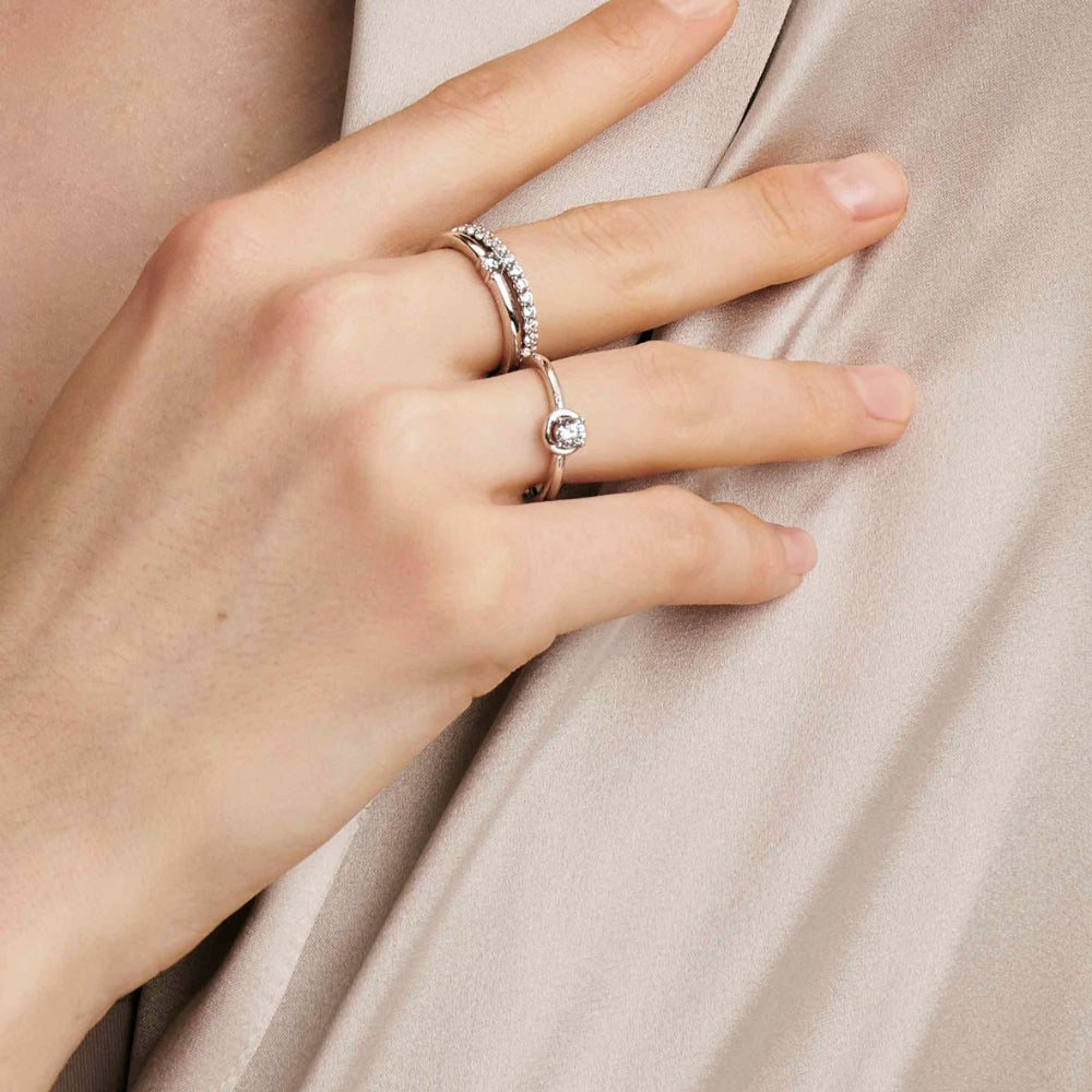 Nomination Silver Cosmiclove Cubic Zirconia Circle Ring Image 4