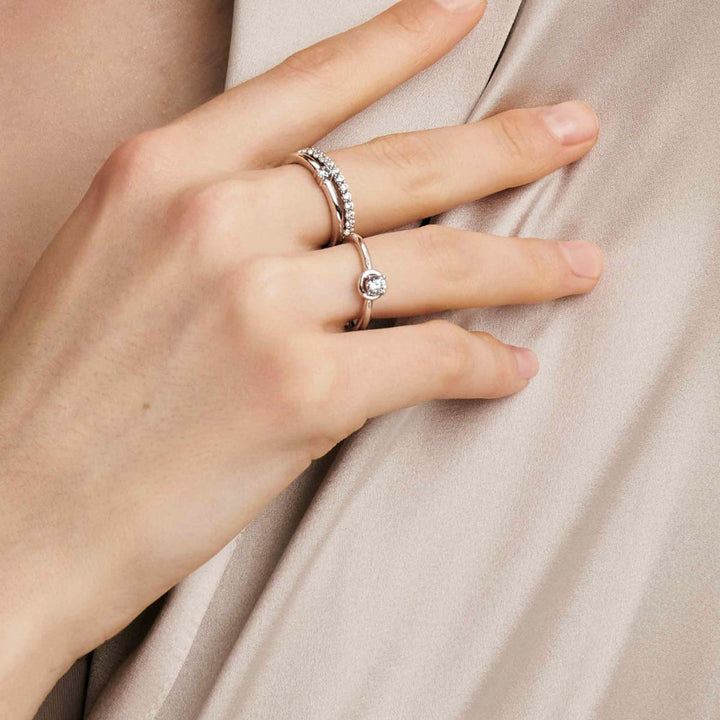 Nomination Silver Cosmiclove Cubic Zirconia Circle Ring Image 4