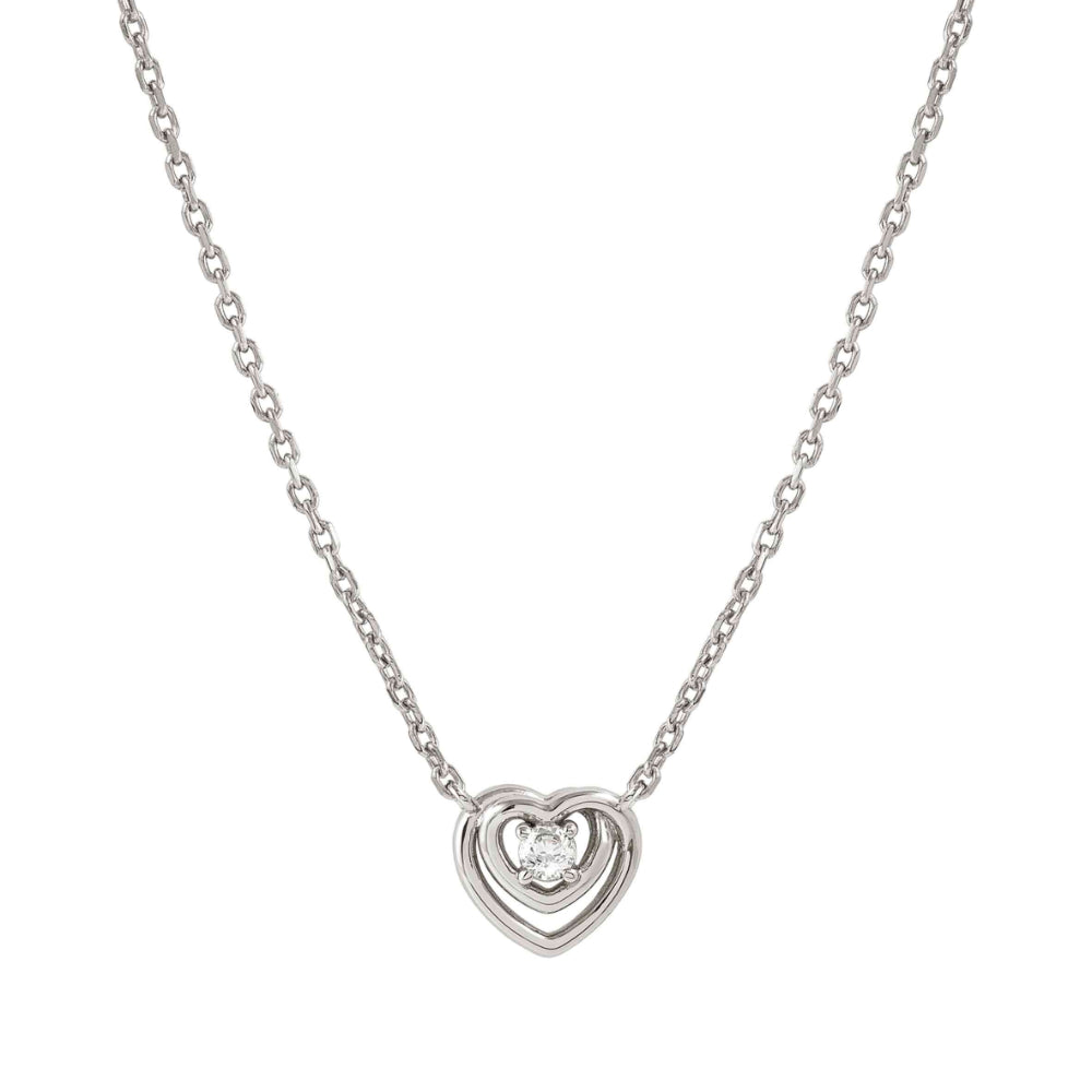 Nomination Silver Cosmiclove Cubic Zirconia Heart Necklace Image 1