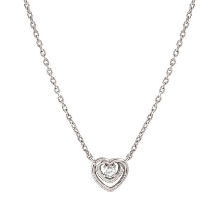 Nomination Silver Cosmiclove Cubic Zirconia Heart Necklace Image 1