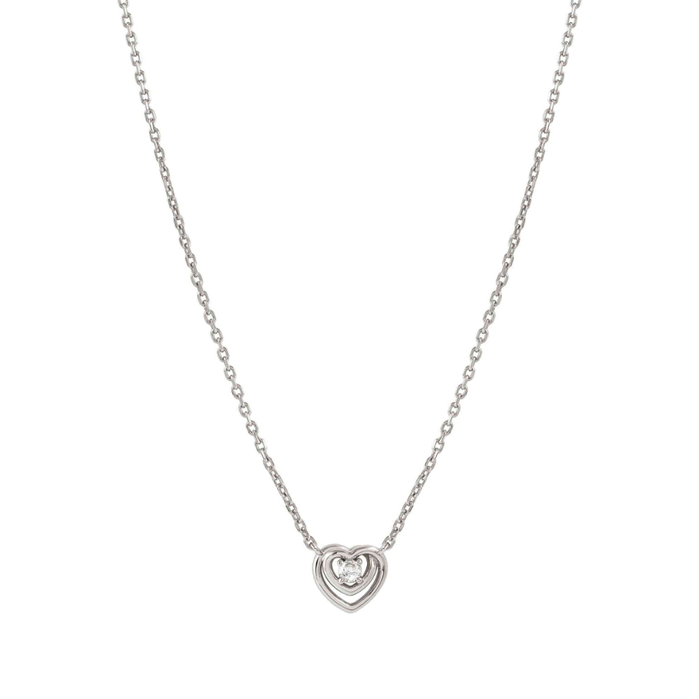 Nomination Silver Cosmiclove Cubic Zirconia Heart Necklace Image 4