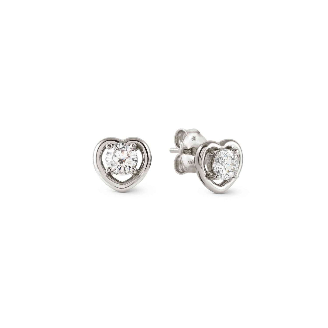 Nomination Silver Cubic Zirconia Heart Earrings - MococoNomination241710/0048033497556950Earrings