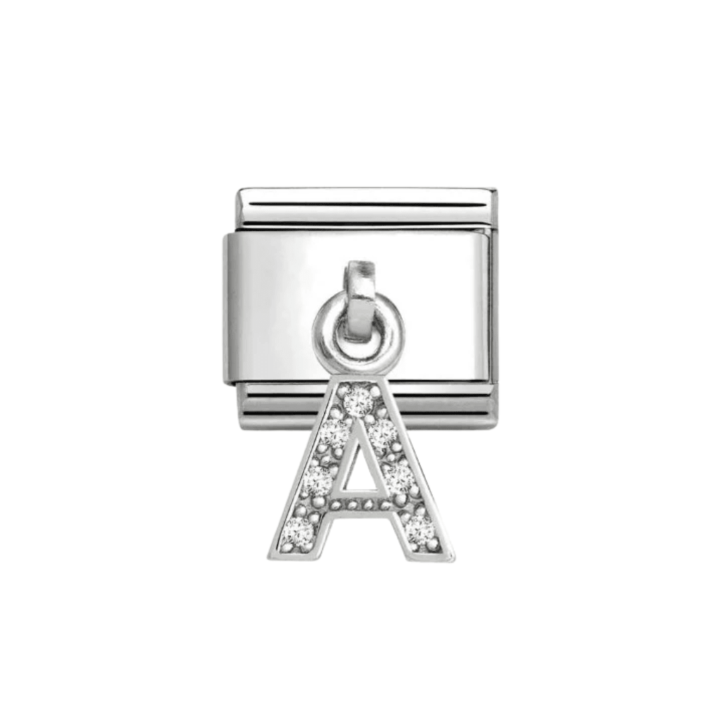 Nomination Silver Dangle Sparkle Letter Initial Charm - MococoNomination331818/018033497568977Charms