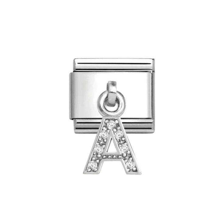 Nomination Silver Dangle Sparkle Letter Initial Charm - MococoNomination331818/018033497568977Charms