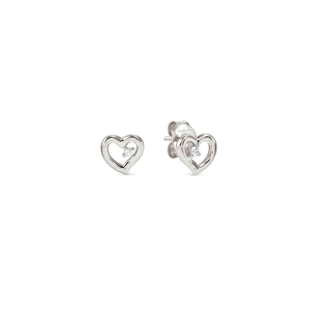 Nomination Silver Dreams Beats and Cubic Zirconia Heart Earrings Image