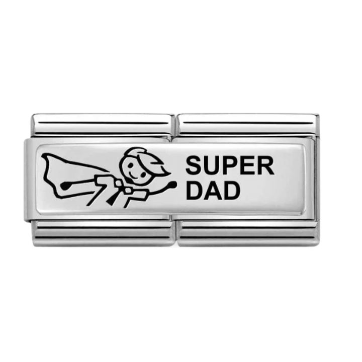 Nomination Silver Engraved Classic Double and Custom Super Dad Charm - MococoNomination330710/398033497491787Charms