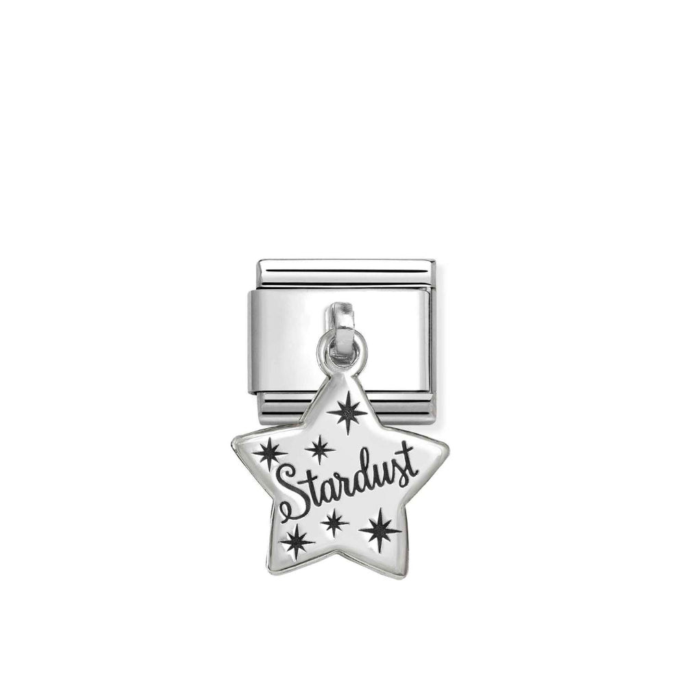 Nomination Silver Engraved Composable Classic (IC) In Steel and Stardust Star Charm Image