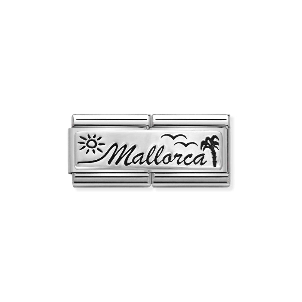 Nomination Silver Engraved (IC) Composable Double Classic Steel and Mallorca Charm Image 1