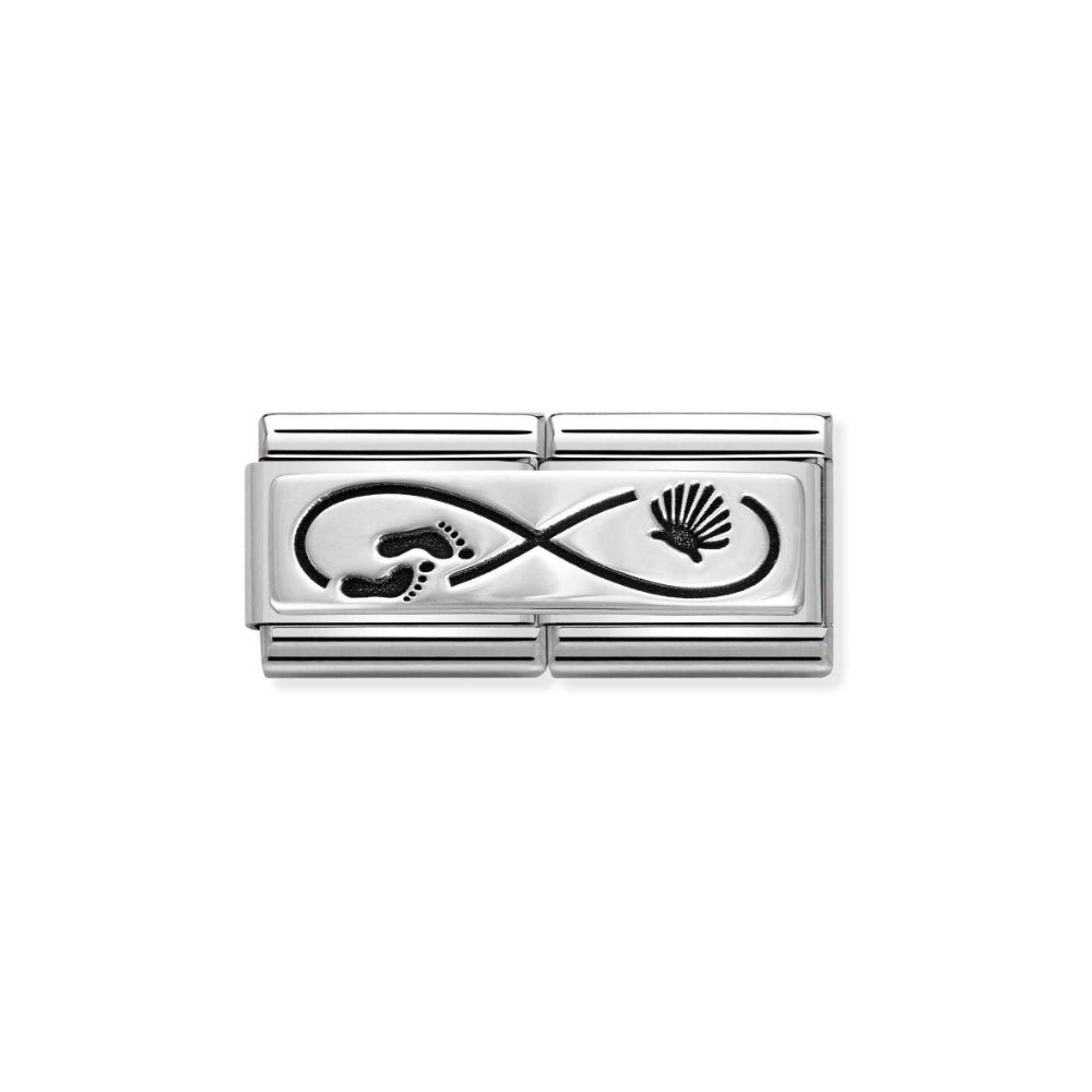 Nomination Silver Engraved (IC) Composable Double Classic Steel and Santiago's Walk Charm Image 1